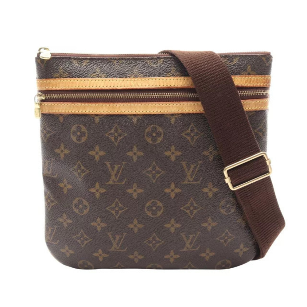 Louis Vuitton Pochette Bosphore Shoulder Bag Canvas Leather Monogram Brown